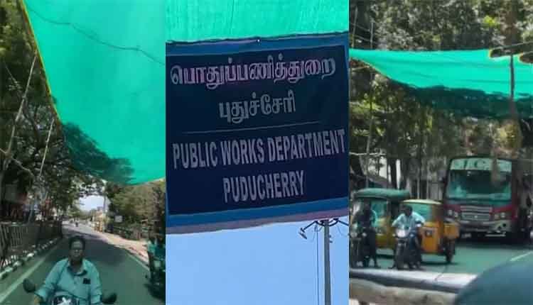 green roof at traffic signals in puducherry