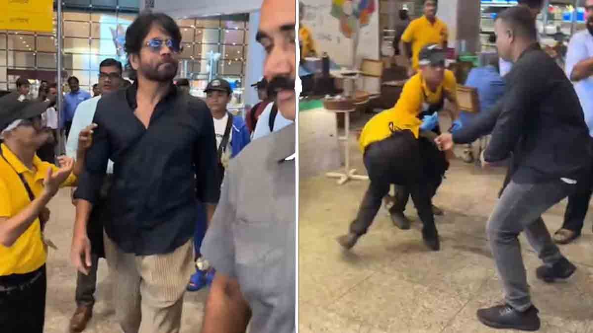 Akkineni nagarjuna viral video in airport 1