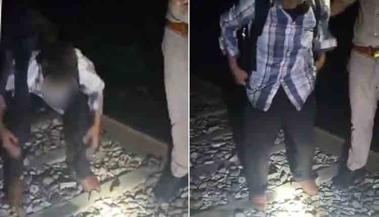 drunk man slept on railway track 0