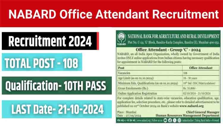 NABARD Office Attendant Recruitment 2024 0