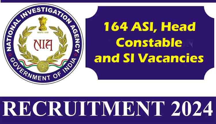 NIA jobs notification 164 posts 0