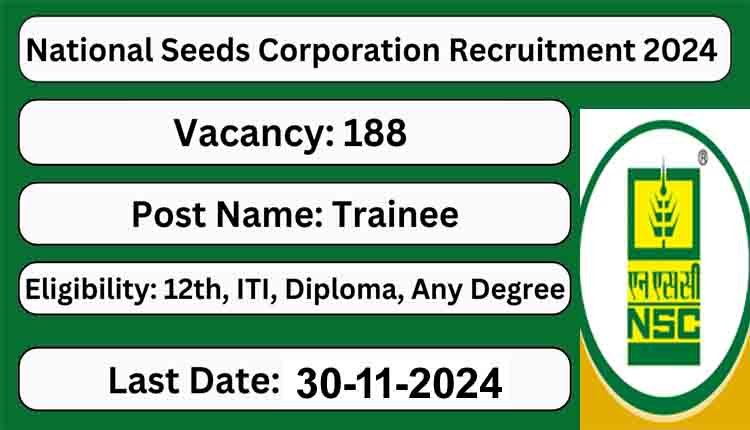 NSCL recruitment 188 posts 2