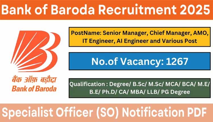 Bank of Baroda Recruitment 1267 posts 0