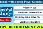 NHPC Recruitment 118 Traine posts