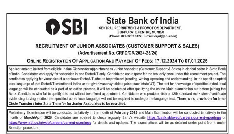 SBI Clerk Recruitment 13735 posts 1