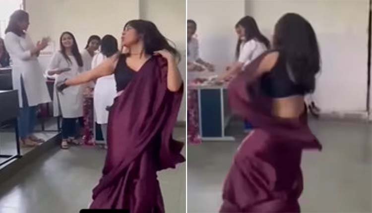 Young teacher dance in classroom