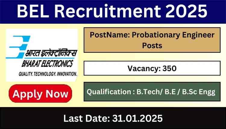 BEL Recruitment 2025 350 posts 1