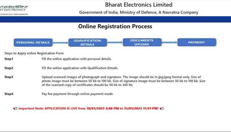 BEL Recruitment 2025 350 posts 3