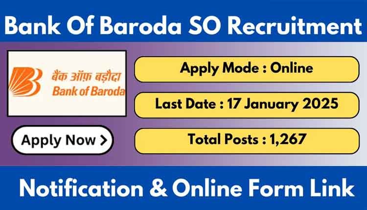 Bank Of Baroda SO Recruitment 2025 1267 posts 1