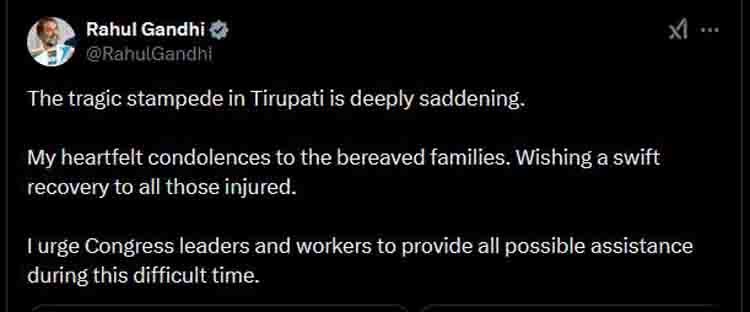 tirupati stampede 7 dead Rahul