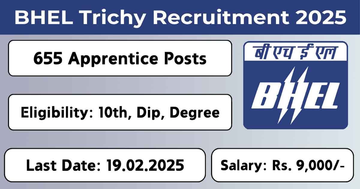 BHEL Apprentice Recruitment 2025 – Apply Online for 655 Vacancies