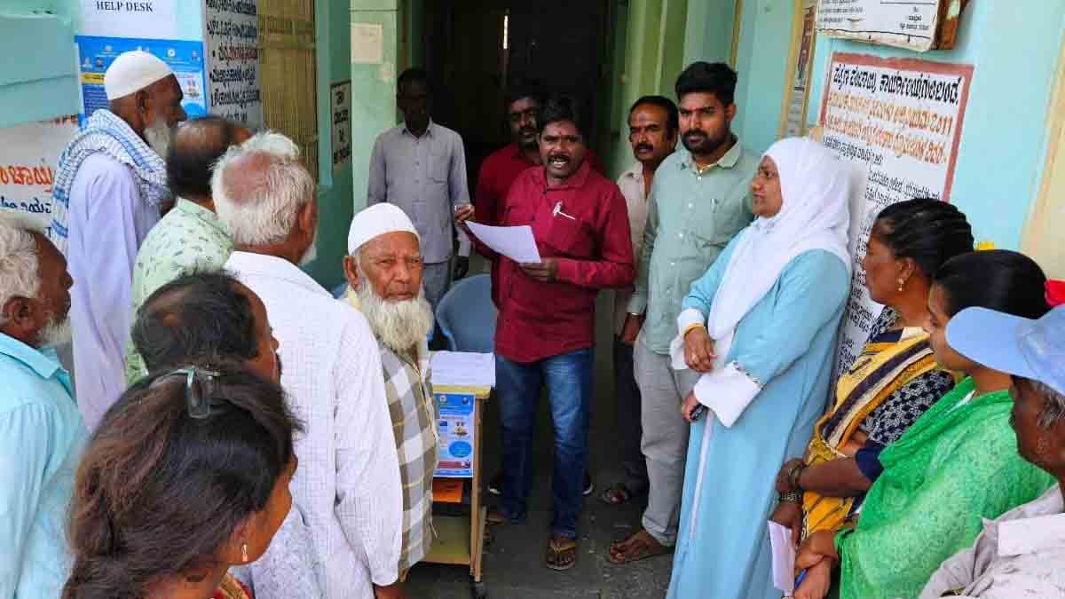 E-Khata campaign launch at Gudibande Town Panchayat office with residents attending