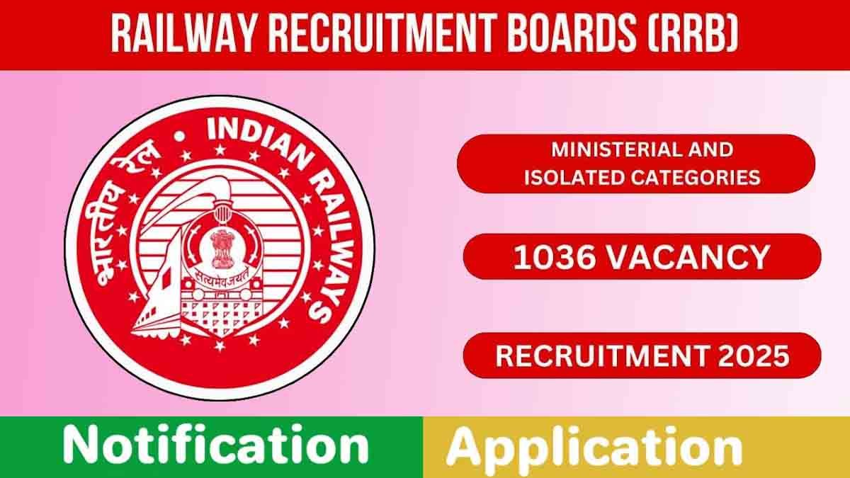 RRB Ministerial & Isolated Categories Recruitment 2025 - 1036 Vacancies