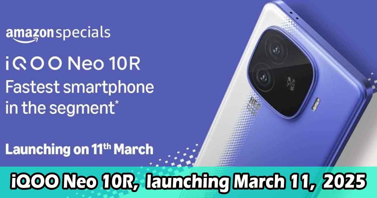 iQOO Neo 10R smartphone India launch with Snapdragon 8s Gen 3, 50MP camera, and 6400mAh battery