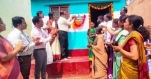 Dharmasthala - Muddamma receiving a newly constructed house under the Dharmasthala Vatsalya Program in Chikkaballapur district