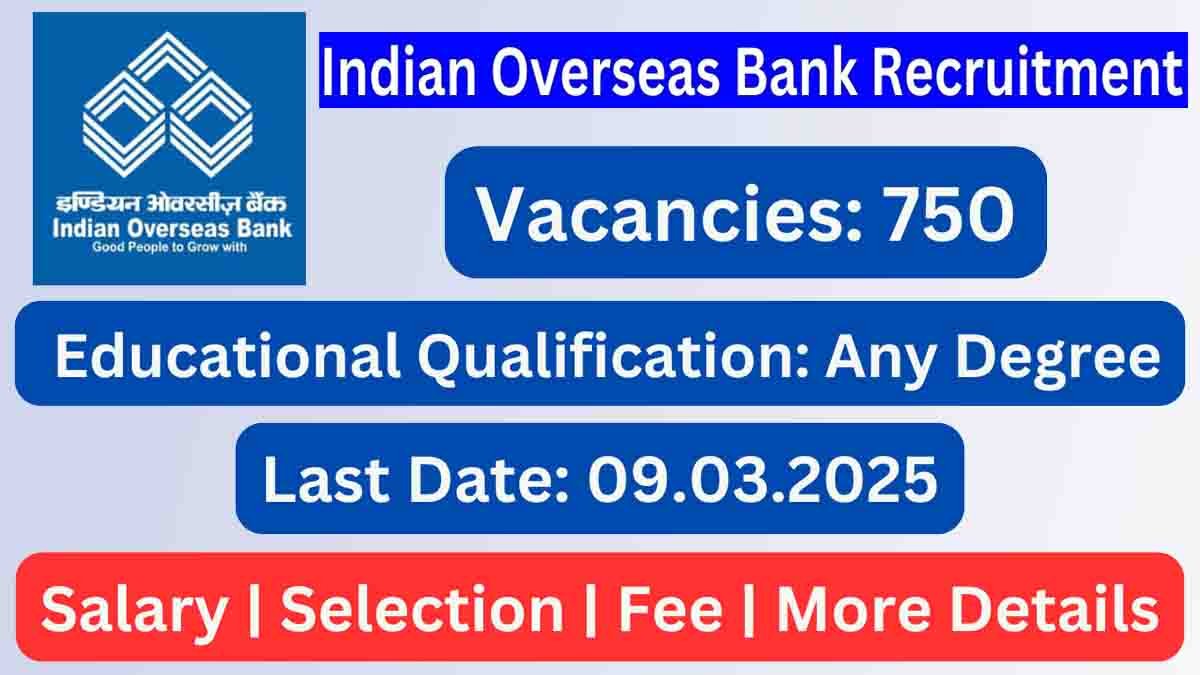 IOB Apprentice Recruitment 2025 - Apply Online for 750 Vacancies