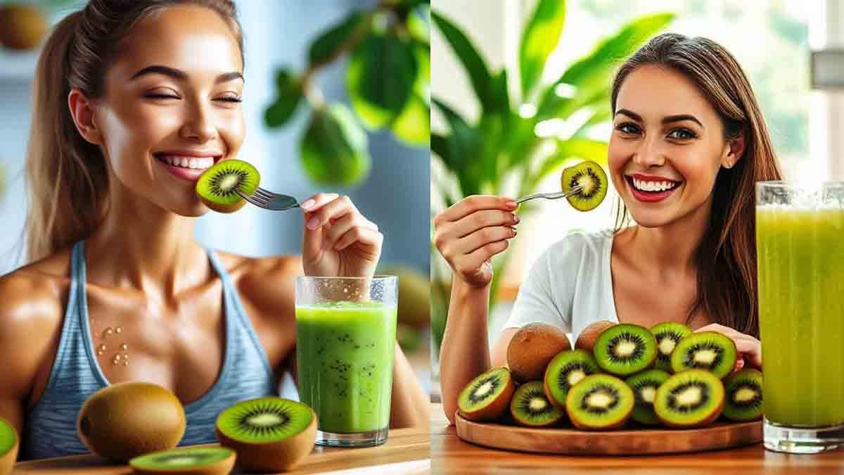 "Fresh sliced kiwi fruit - a nutritious choice for weight loss and health benefits."