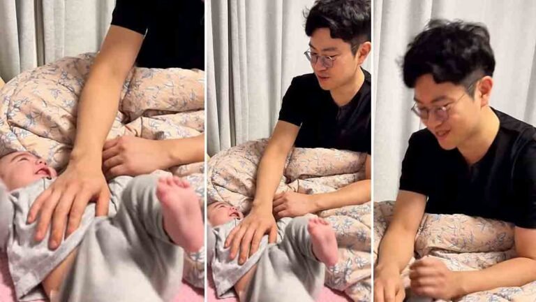 Watch -"Korean father singing Hindi lullaby to his baby, viral video."