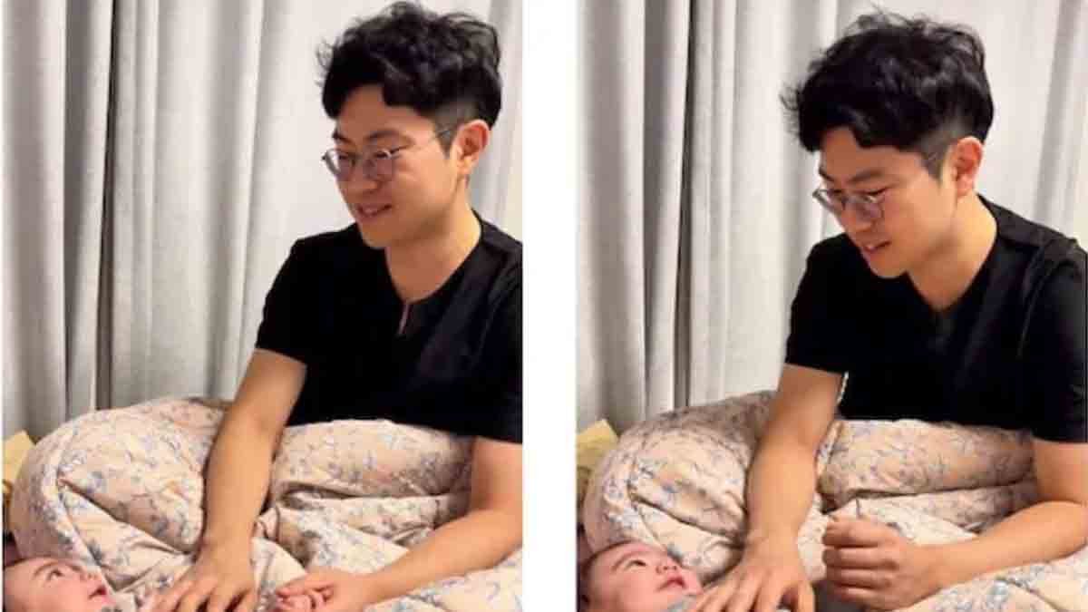 Watch -"Korean father singing Hindi lullaby to his baby, viral video."