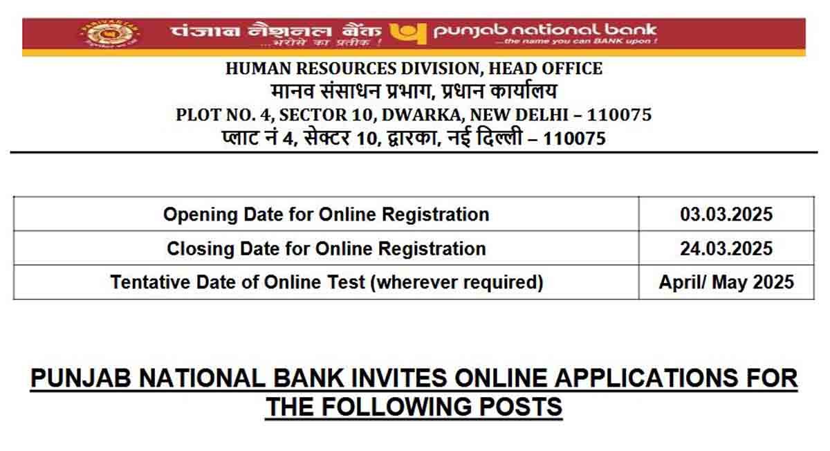 "PNB Recruitment 2025 notification for 350 job openings".