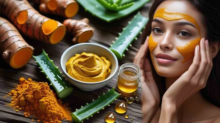 "Turmeric benefits for healthy skin and strong hair"