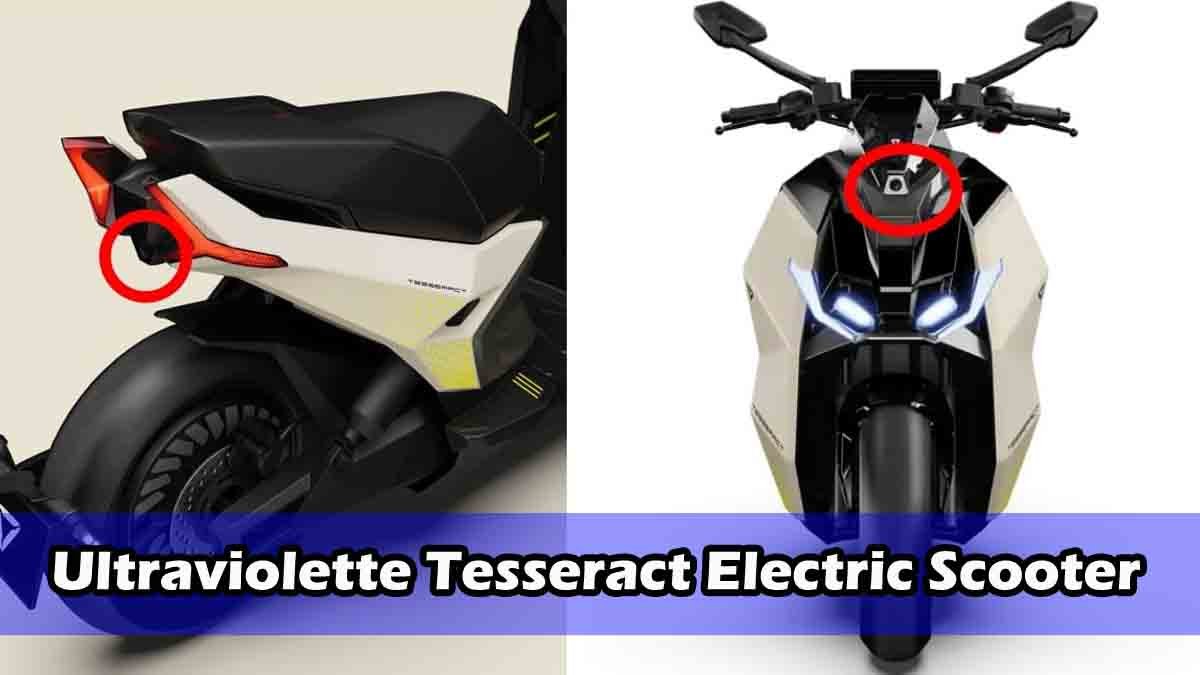 Ultraviolette Tesseract Electric Scooter with front and rear cameras, futuristic design