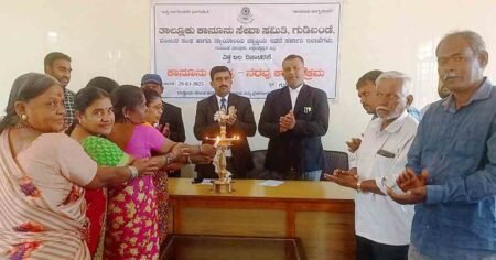 water - Judge K.M. Harish addressing the audience on World Water Day, emphasizing the importance of water conservation