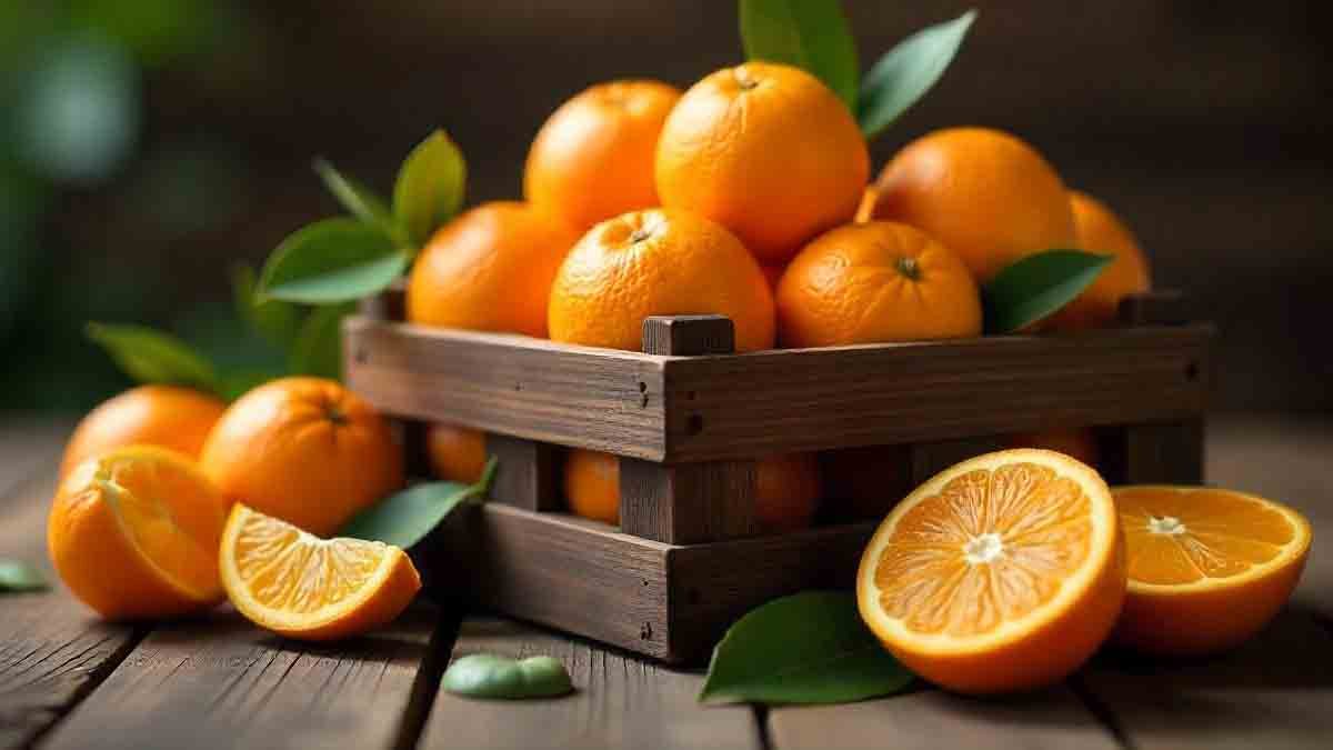 "Fresh oranges rich in vitamin C and antioxidants for health benefits"