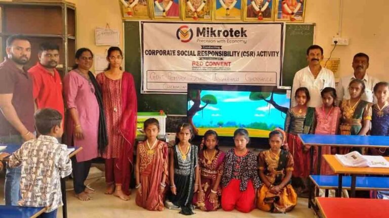 School - Donors providing educational tools to students at a government school event