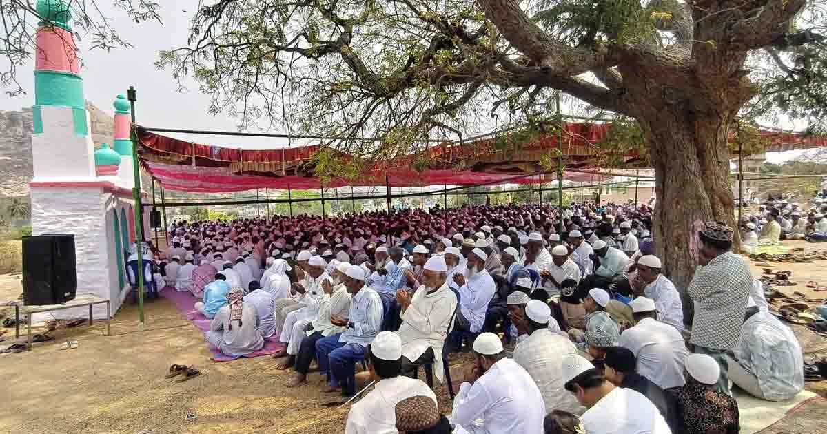 ramadan 2025 - Muslim community offering mass prayers at Eidgah ground during Ramzan in Gudibande