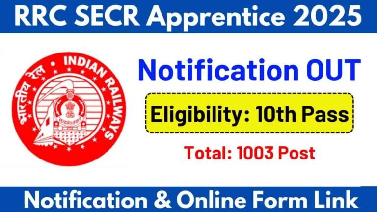 Railway Jobs - "SECR Apprentice Job Openings 2025" or "Railway Department Job Vacancies for ITI Pass Candidates."
