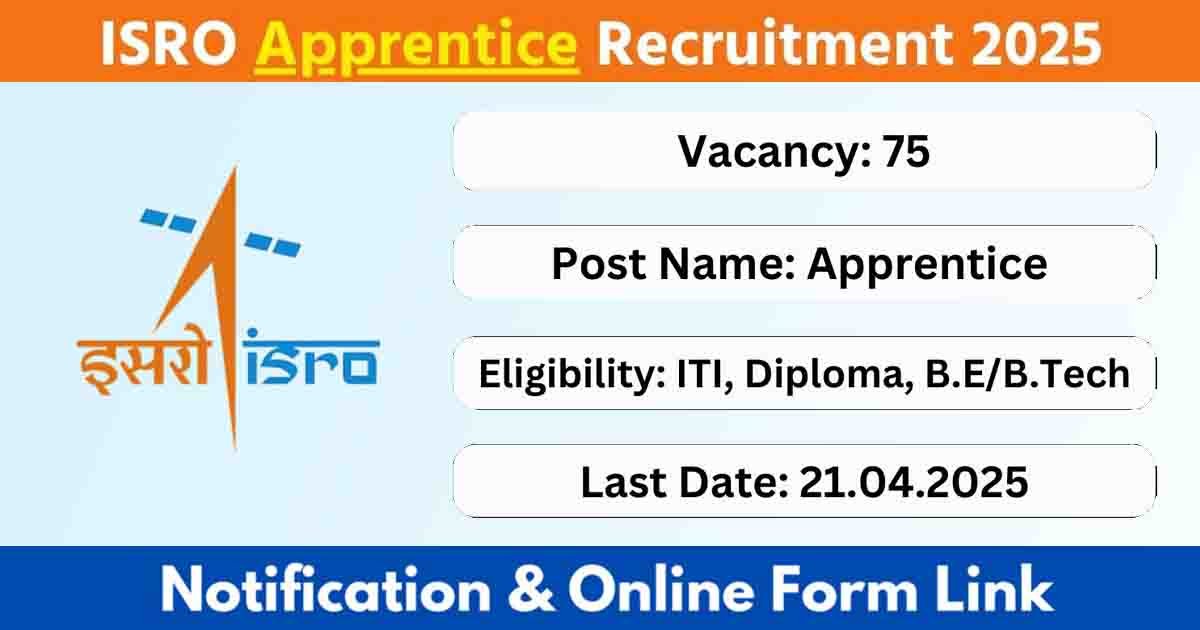 ISRO Apprentice Recruitment 2025 Notification