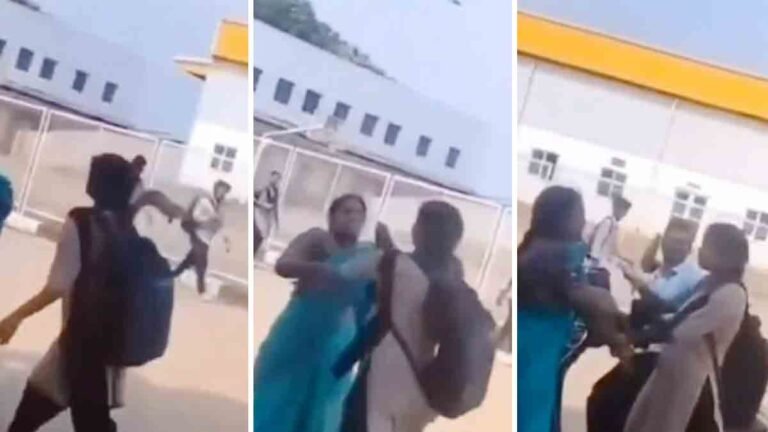 Viral Video - Female student assaults teacher with slipper at Raghu Engineering College; viral video sparks outrage