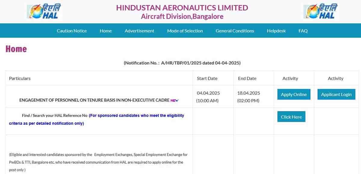 HAL Recruitment 2025 – Apply Online for 98 Operator and Diploma Technician Vacancies at Hindustan Aeronautics Limited