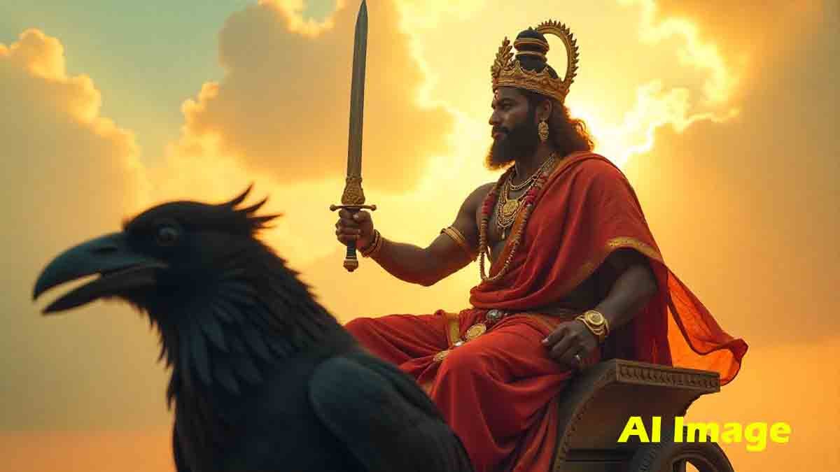Shani dev blessing devotees on a Saturday with divine justice – Hindu mythology