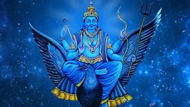 Shanidev blessing devotees on a Saturday with divine justice – Hindu mythology