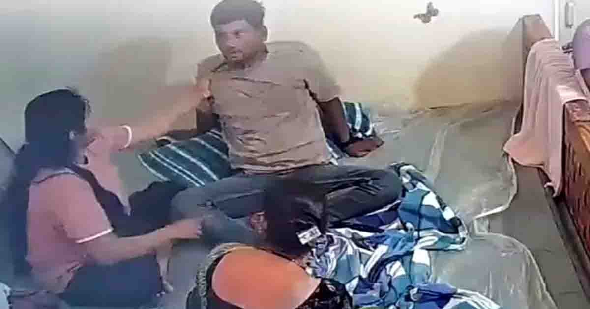A shocking incident of a wife attacking her husband in Panna, Madhya Pradesh, caught on hidden camera, Video Viral