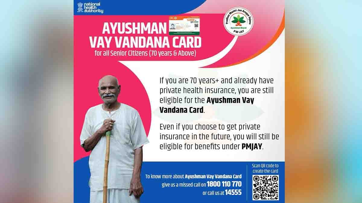 Ayushman Vay Vandana Card offering ₹5 lakh free cashless health insurance under Indian government scheme
