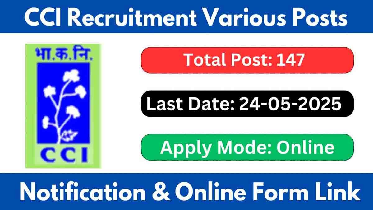 Cotton Corporation of India Recruitment 2025 – Apply Online for Management Trainee and Junior Assistant Vacancies