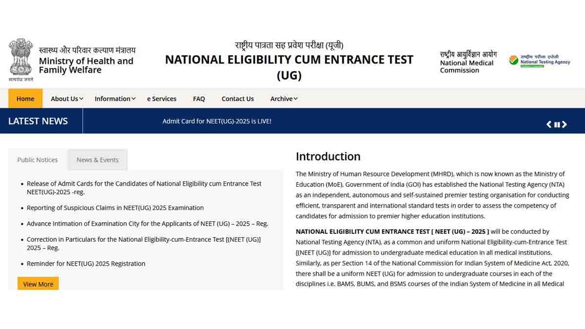 NEET Result 2025 Announcement, Scorecard Download Instructions