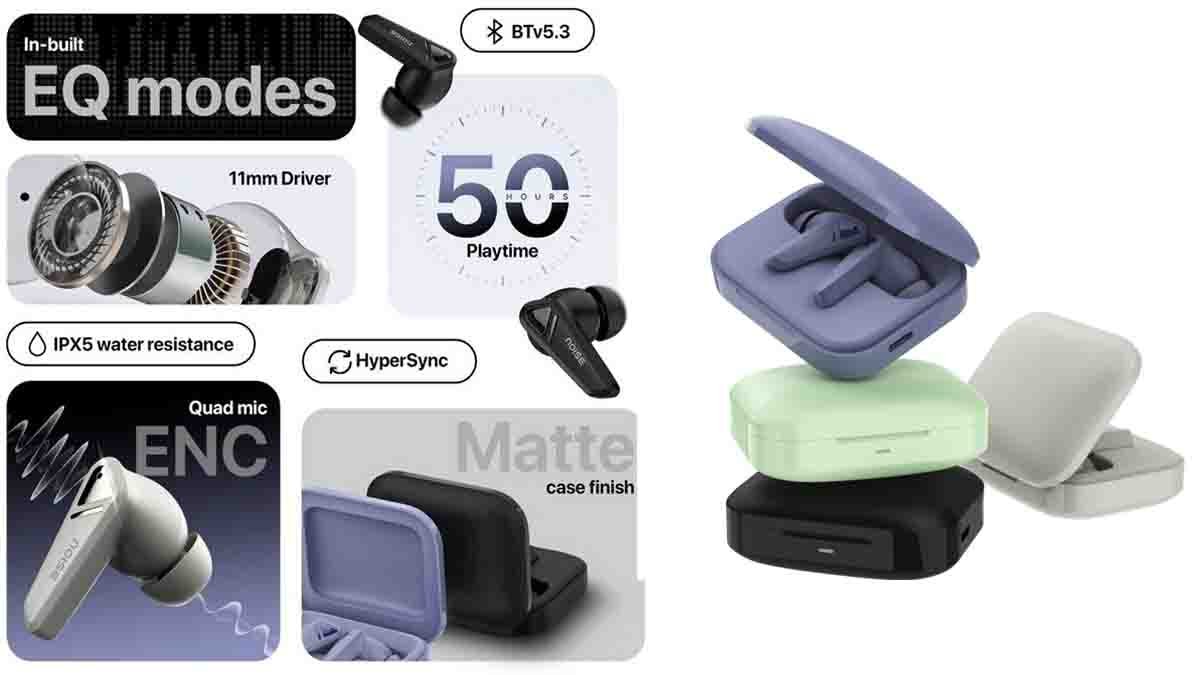 Noise Buds F1 TWS Earbuds in Calm Beige, Carbon Black, Mint Green, and True Purple – ₹999 in India