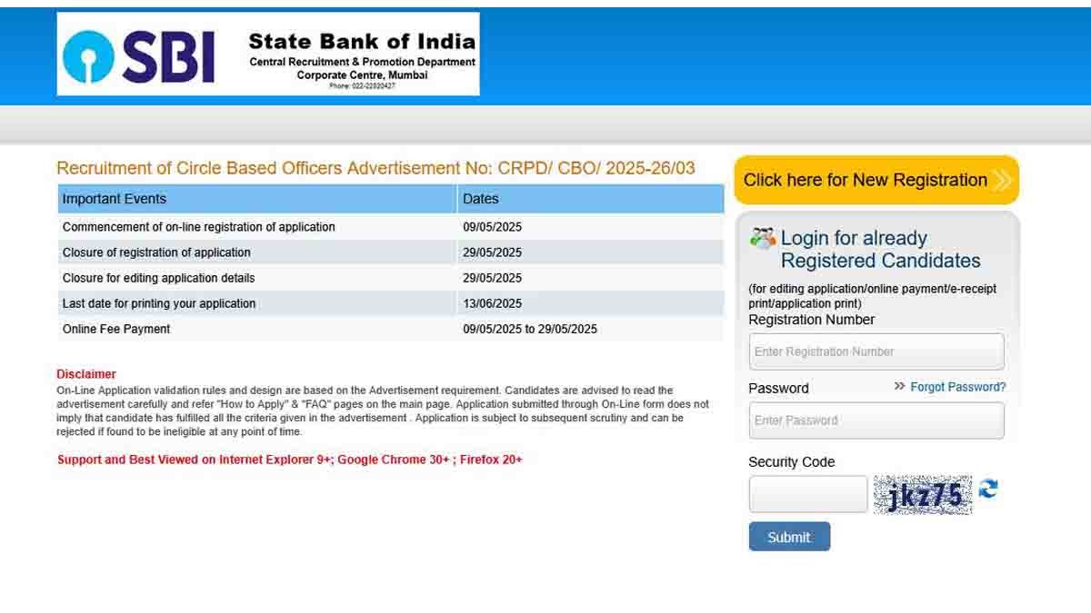 SBI CBO Recruitment 2025: Apply Online for 2964 Circle Based Officer Positions