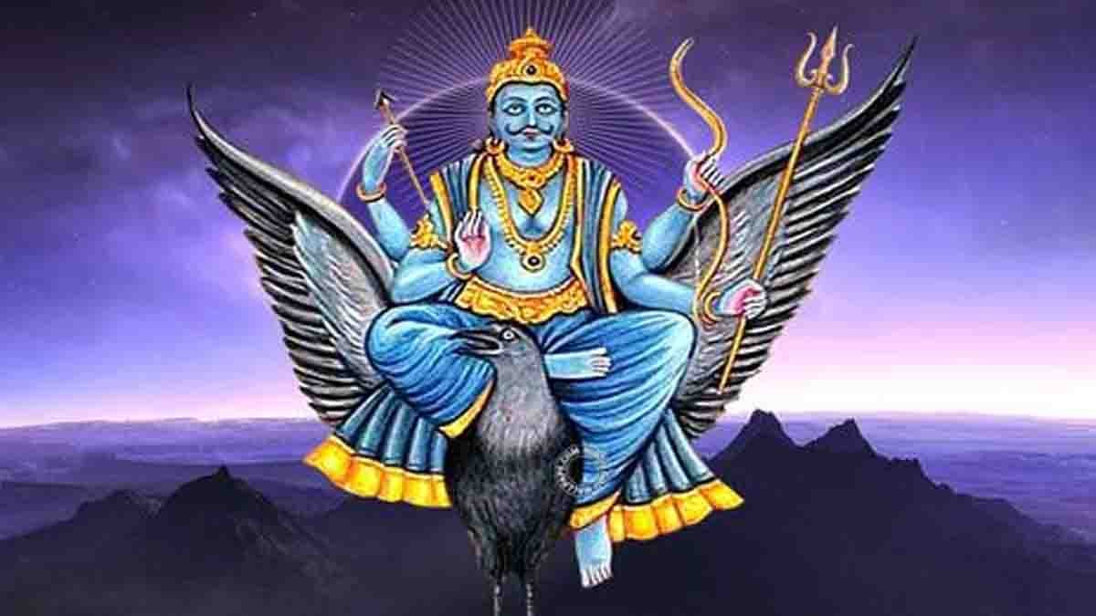 Lord Shani idol being worshipped with mustard oil at a temple on Saturday
