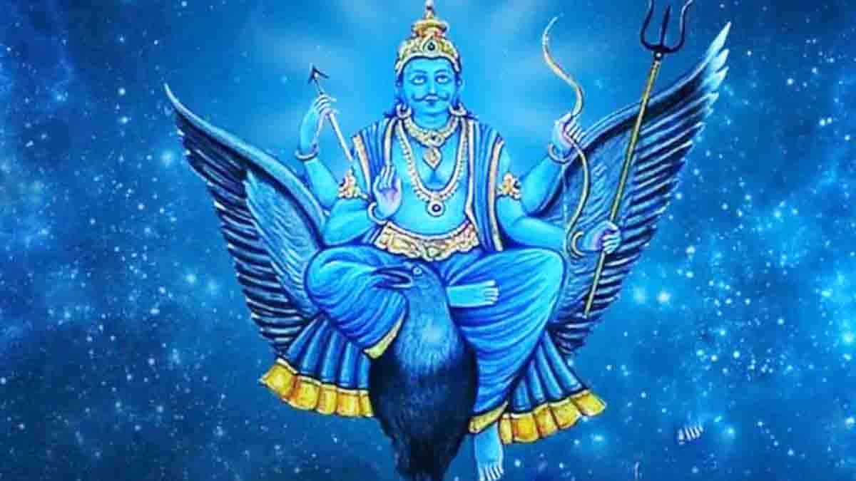 Lord Shani idol being worshipped with mustard oil at a temple on Saturday