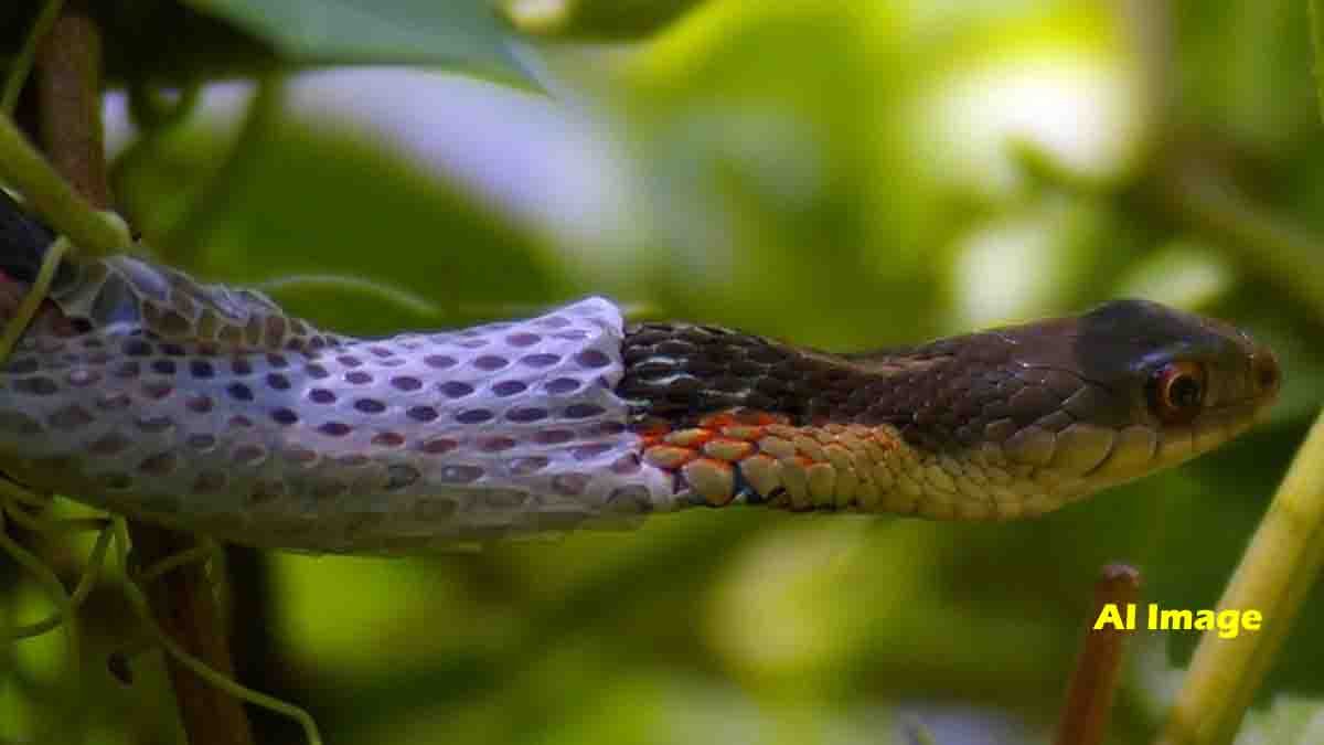 Snake shedding its skin - Ecdysis process in reptiles