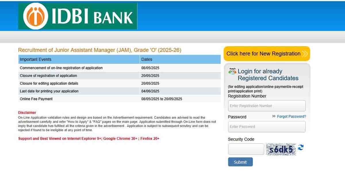 IDBI Bank Junior Assistant Manager Recruitment 2025 - Apply for 676 posts