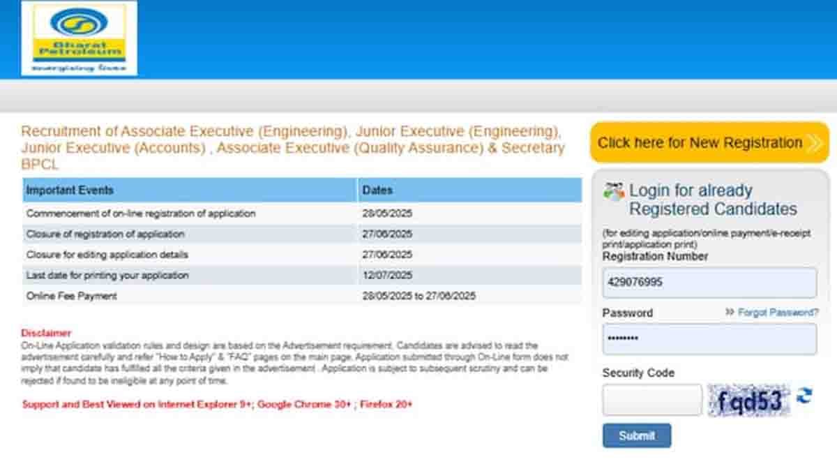BPCL Recruitment 2025 – Apply Online for Junior & Associate Executive Jobs at Bharat Petroleum