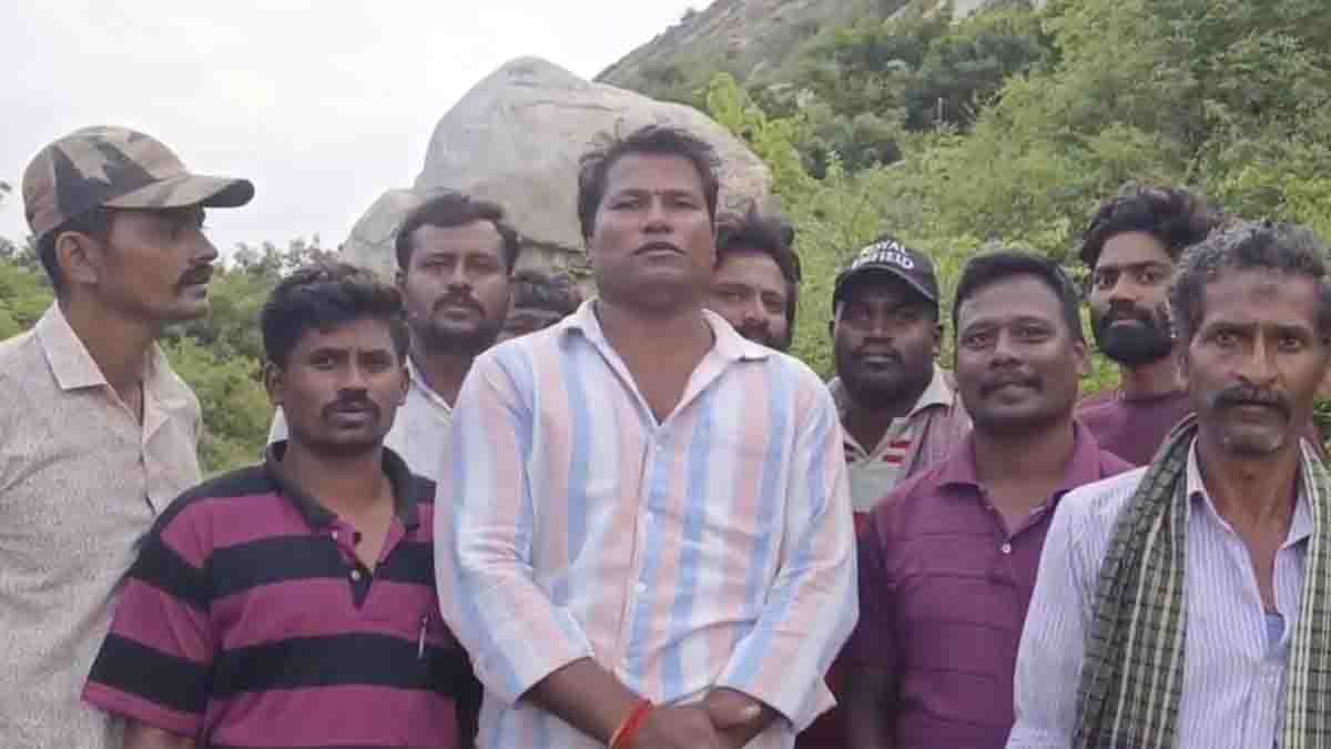 Drone footage captures leopard roaming near Varahagiri Hill in Varlakonda, causing fear among local villagers