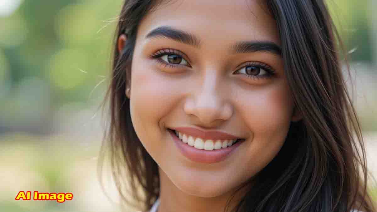 A young woman smiling with visible cheek dimples, showing the natural facial muscle formation - Dimple Smile