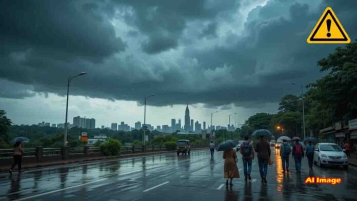 Heavy rain clouds over Karnataka with thunderstorm alert in June 2025 - Karnataka Rains